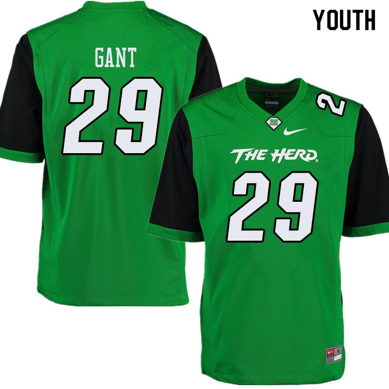 Youth #29 Malik Gant Marshall Thundering Herd College Football Jerseys Sale-Green - Click Image to Close